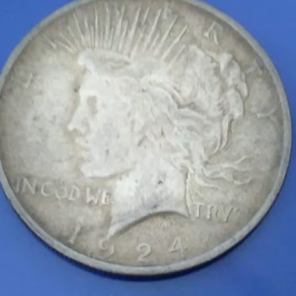 1924 Peace Silver Dollar - Picture 2 of 3